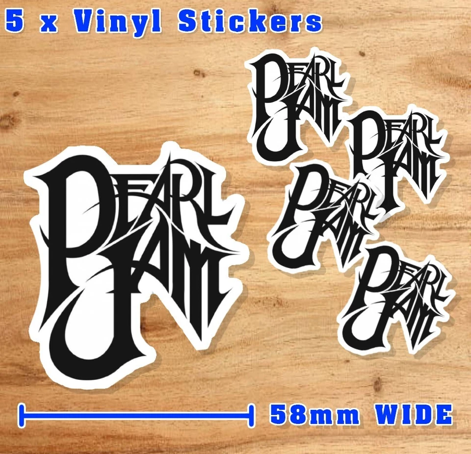 pearl Jam style sticker PACK 5 laptop Bumper Decal Band Rock vinyl metal