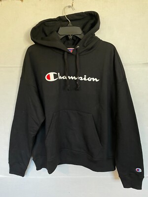 CHAMPION HOODIE SWEATSHIRT MENS WOMENS L LARGE BLACK NEW