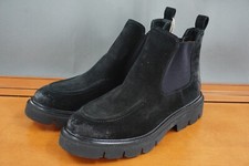 Sofft Samira Taupe Shoe Women 8.5 Black Leather Suede Pull On Chelsea Ankle Boot