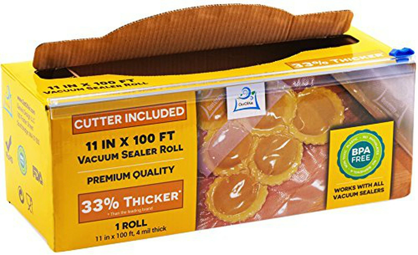11" x 100' MEGA Roll & Cutter Box Vacuum Sealer Bags Roll by OutOfAir