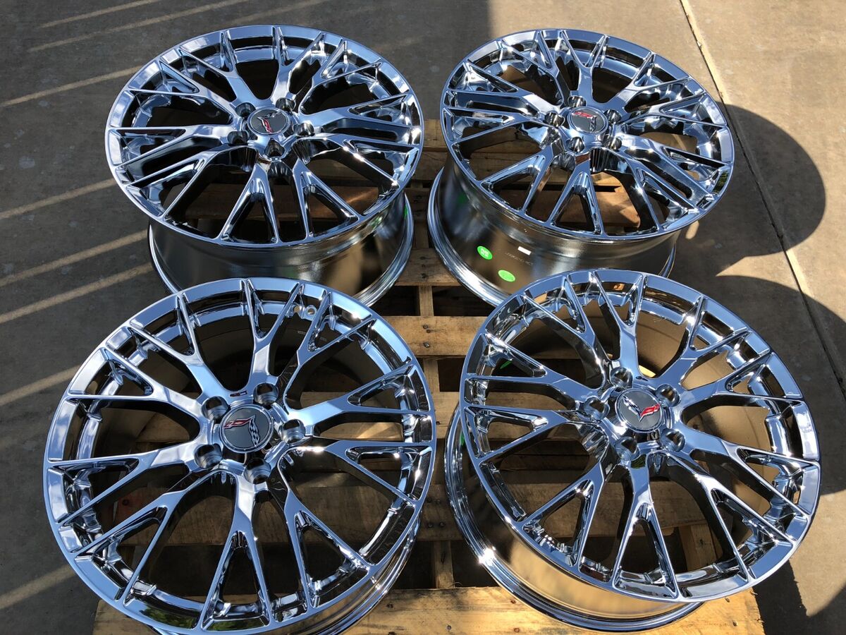 Chrome 19x8.5 20x10 C7 Z06 Corvette Wheels 2014-2019 Chrome 19x8.5 20x10 C7 Z06 Corvette Wheels 2014-2019