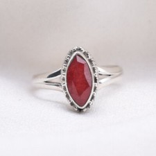 Natural Ruby Gemstone 925 Sterling Silver Handmade Women Rings Jewelry P 030