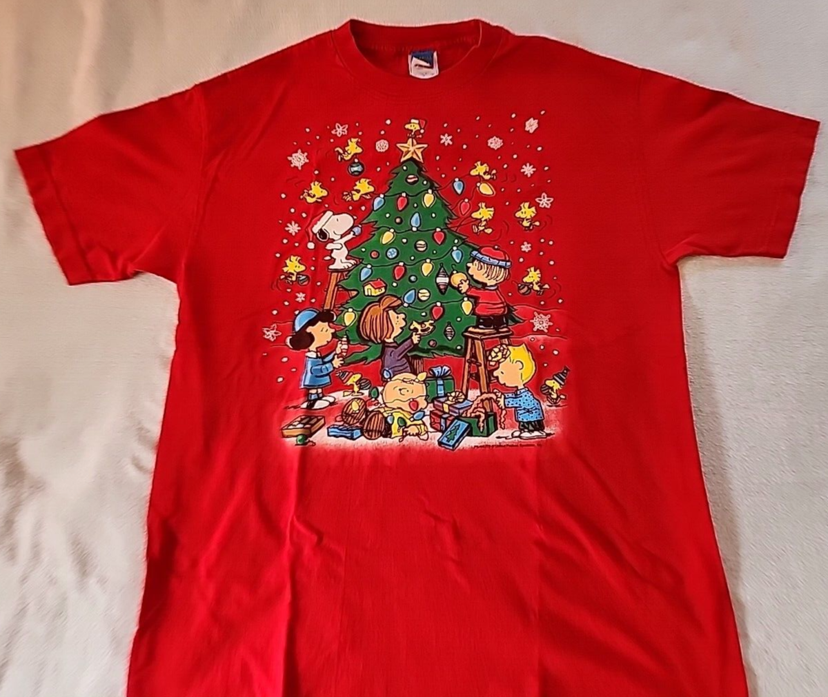 Vtg T-shirt Large Men's Peanuts Snoopy Charlie Brown Christmas | eBay