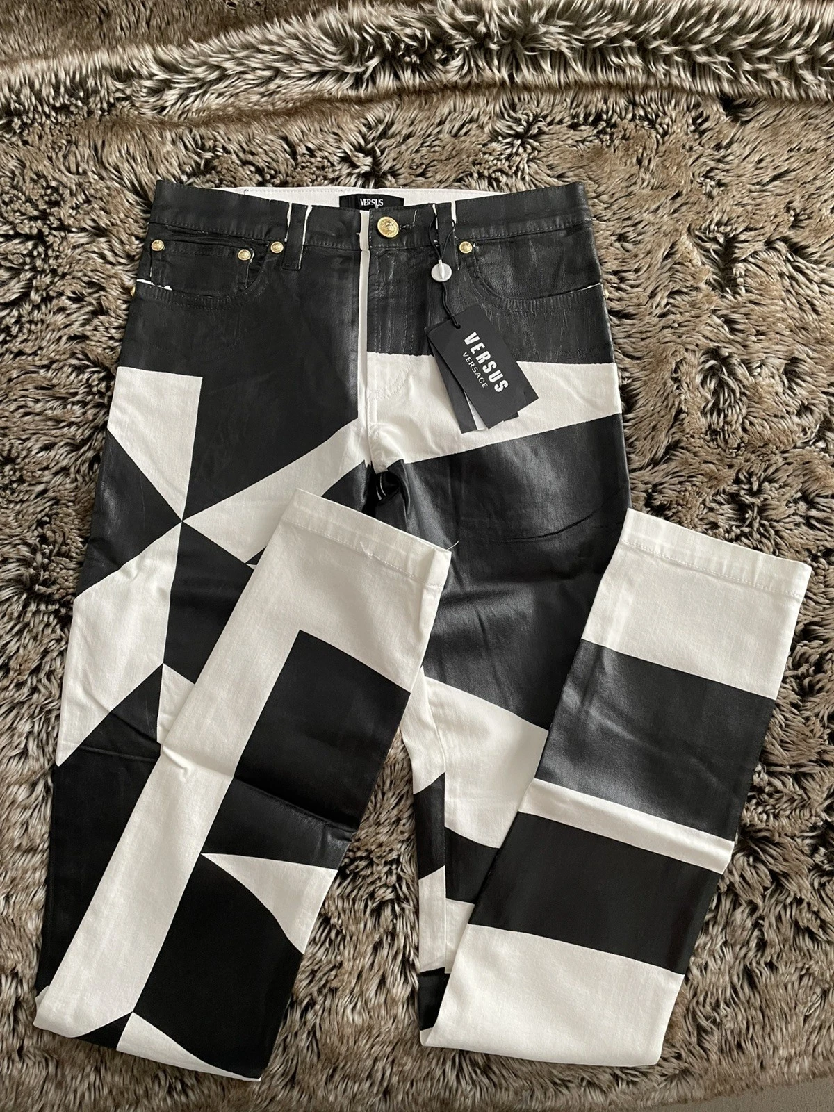 Versace — VERSUS VERSACE Runway Collection Waxed Coated Jeans - Made In Italy