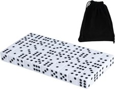 Pack 16MM White Dice - Six Sided Standard Opaque White Dice with Black Pips 50