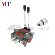 2 Spool 25GPM Hydraulic Control Valve Tractor BSPP With Conversion Plug