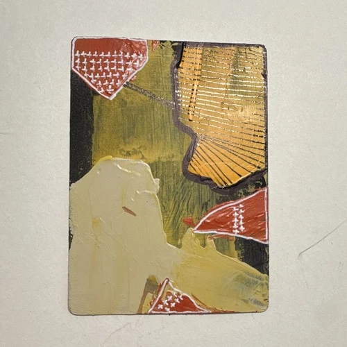 ACEO ATC CARD "001" Original Abstract Painting 2.5x3.5