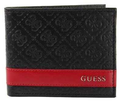 New Guess Men's Leather Credit Card ID Wallet Passcase Billfold Black 31GU13X008 - Image 2 of 4