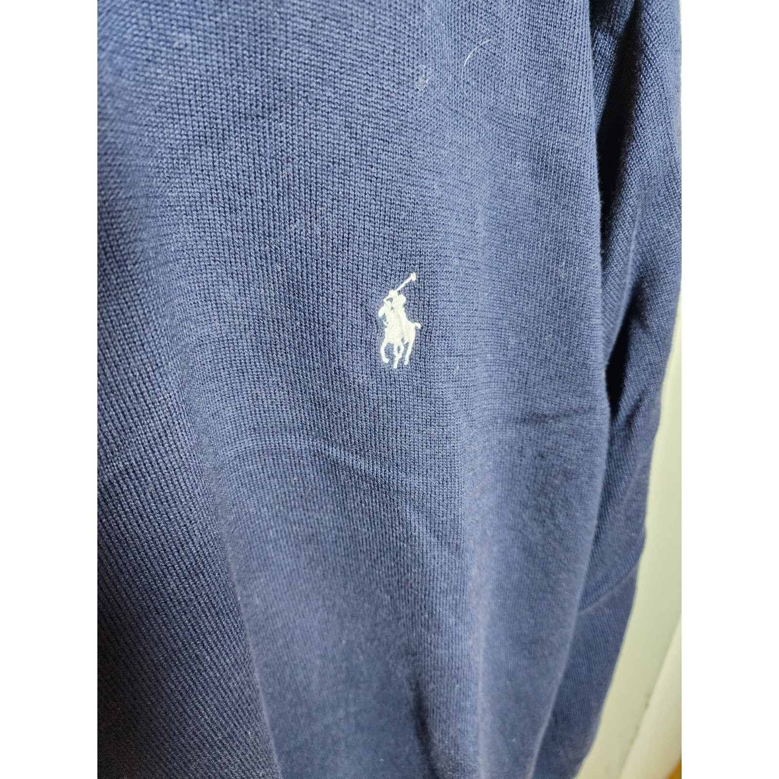 Polo Ralph Lauren Golf Felpa Uomo XL Blu Quarto Zip Rosso Pony Vintage