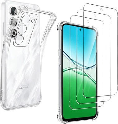 PIXFAB Case For OPPO A5 / A5 5G Clear Silicone Shockproof Gel Phone Cover+Screen Guard