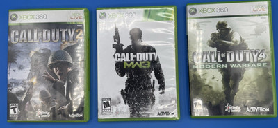 Xbox 360 Call of Duty 2, Call of Duty MW3 & Call of Duty 4 MW TESTED Lot Of 3