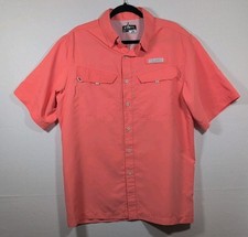 Habit Men  s Fishing Shirt Short Sleeve Vented 40 Solar Factor Size M Salmon