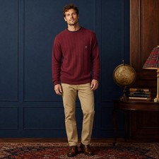 CHAPS RALPH LAUREN Mens VINTAGE Sweater MEDIUM Burgundy Crewneck Logo USA MADE
