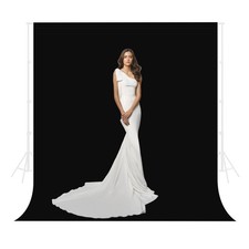 5 x 6.5 Ft Black Backdrop for Photography Photoshoot Video Polyester Cloth Video