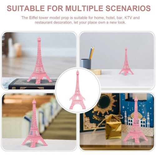 Eiffel Tower Pink Metal Ornaments Eiffel Tower Decor Statue Iconic Eiffel Tower - Picture 6 of 12