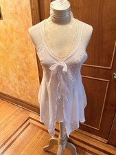 Vintage Delicate White Tie-Front Sleeveless nightwear