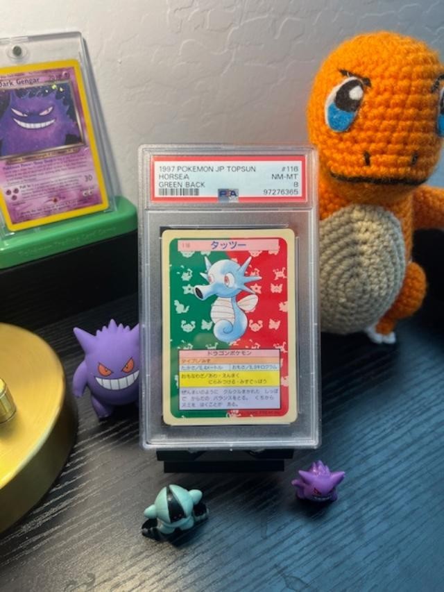 1997 Pokemon Japanese Topsun #116 Horsea Green Back PSA 8