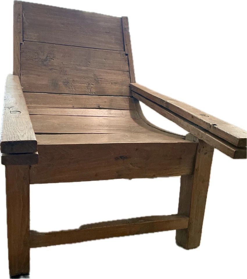 Silla de plantación colonial británica con reposapiés raros teca RECOGIDA LOCAL 33434 Foto 3 de 4