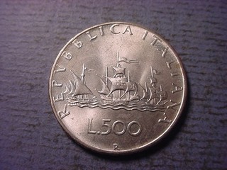 Italy 500 Lira 1965 Ships of Columbus GEM BU 0.2953 ASW #100526