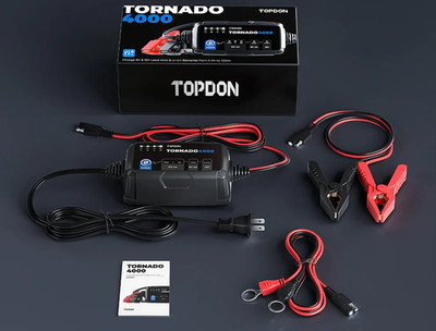 TOPDON TORNADO4000 6V 12V 4A 8 Mode Voltage Maintainer Charger