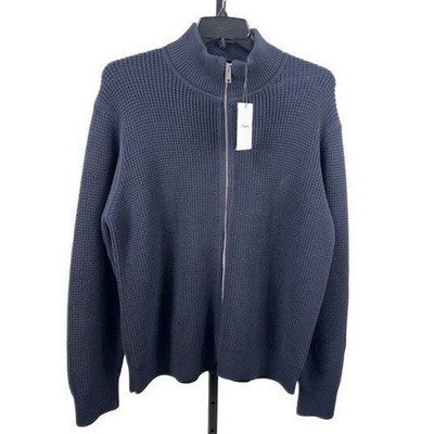 Theory Cashton 2 Sweater Men's XL Navy Blue Baltic Force Full Zip Cashmere Blend
