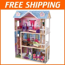 Enchanting Wooden Dollhouse with Lights, Sounds & Easy Assembly - 48x15.51x33.39