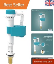 Bottom Entry Toilet Inlet Float Valve 1/2 Inch - Brass Finish,