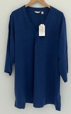 Seasalt Brittlestar Tunic Linen Blend Marine Blue Size 22