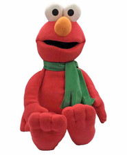 Vintage Fisher Price 24" Sesame Street Elmo Green Scarf Plush Christmas Toy