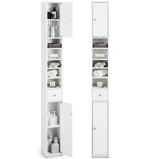 Bathroom Storage Cabinet Tall Slim Floor Cupboard Toilet Narrow Linen Tower