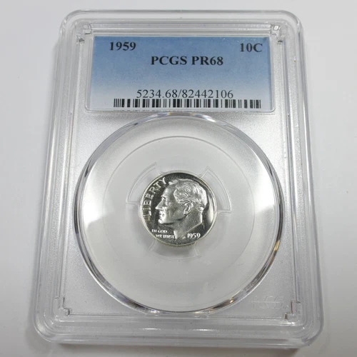 1959 P PCGS PR68 - Silver Roosevelt Dime 10c US Coin #58579B