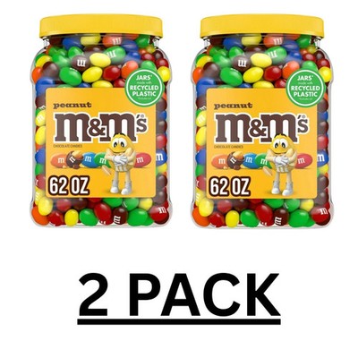2 PACK - M&M'S Peanut Milk Chocolate Candy,62 oz (Pantry Size) Free Shipping