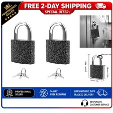 XFJSAK Keyed Alike Padlocks 2 Pack 3 Keys Each 30mm Black