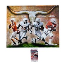 Vince Young + Ricky Williams + Earl Campbell Team Signed Photo Texas Longhorns