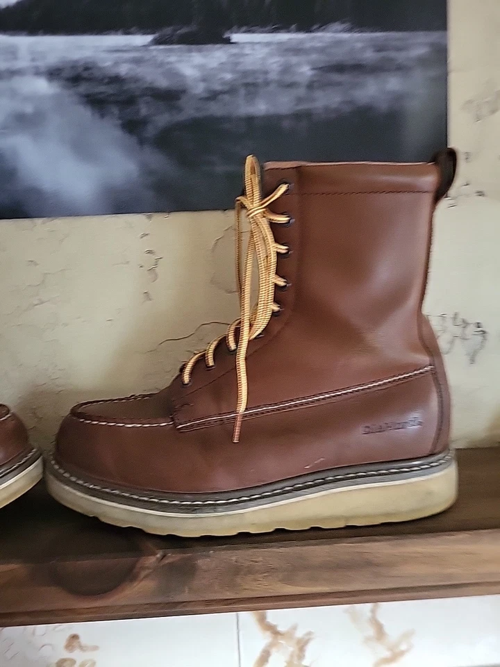 Bota de Trabajo SEARS Die Hard Para Hombre CLÁSICA 6" SureTrak Punta Suave 9D MARRÓN Sin usar, en caja, Cuña Foto 2 de 4