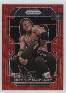 2022 Panini Prizm WWE Ruby Wave Prizm Bret Hart Bret Hit Man Hart #198