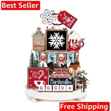 Christmas Tiered Tray Decor Set Christmas Wooden Sign Rustic Farmhouse Snowfl...