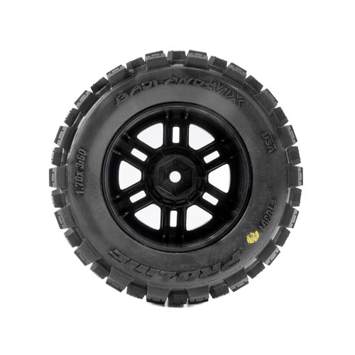 Pro-Line Racing PRO1024610 Badlands Front/Rear Tires MTD 12mm Black Split Six - Picture 2 of 3