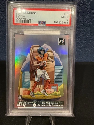 Bo Nix 2024 Donruss Downtown #19 Rookie Card PSA 9 Mint