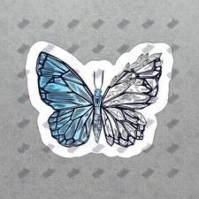 Blue Crystal Butterfly Vinyl Sticker Artistic Decal for Home Decor, 680964