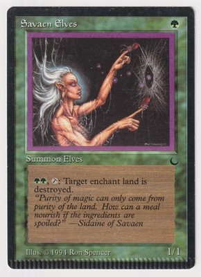 Crimped Savaen Elves MP The Dark 1994 MTG Magic Factory Error Misprint Vintage!