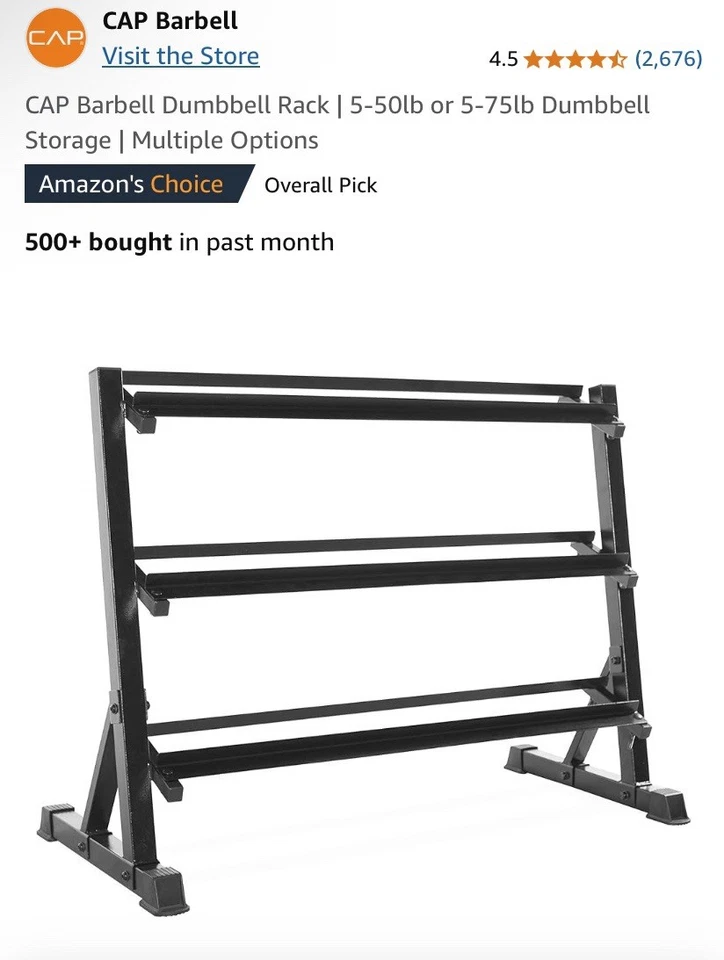 Estante de almacenamiento con mancuernas CAP RK-14A de 51 pulgadas Foto 4 de 4