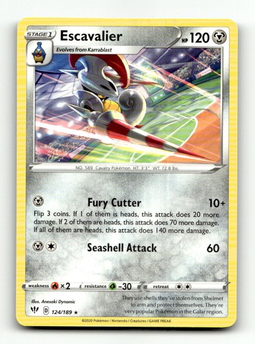 Escavalier 124/189 Rare Darkness Ablaze Pokemon Near Mint