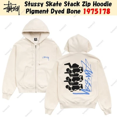 Stussy Skate Stack Zip Hoodie Pigment Dyed Bone 1975178 - Photo 1/3