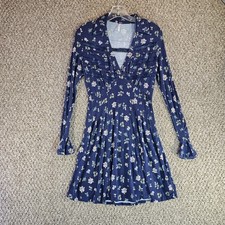 Free People Dress Womens XS Long Sleeve Collared Floral