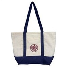 Trader Joe's Reusable Tote Bag Canvas Cotton Blue Strap - Heavy Duty Large New 