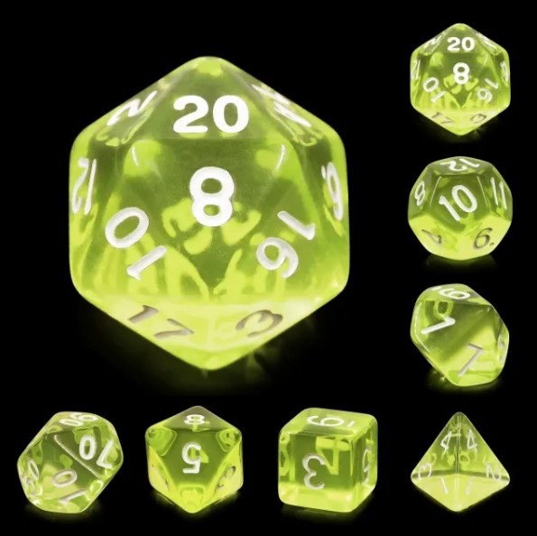 Наборы акриловых HD-кубиков Galactic Dice - Sun Gems желтый и белый Набор из 7 кубиков 1690₽