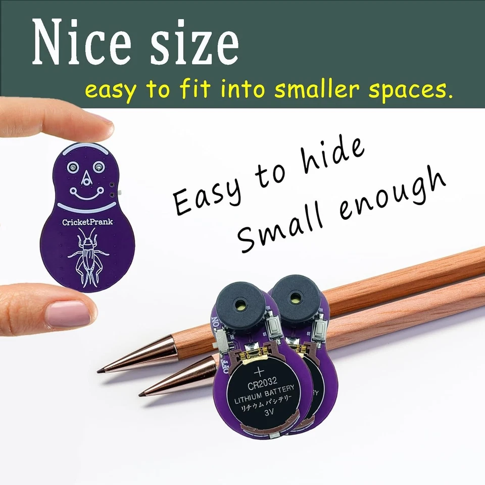 Brincadeira de fabricante de ruído de críquete (pacote com 3) bip vários meses brincadeira escondida - Imagem 2 de 4