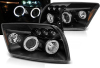Scheinwerfer Paar Dodge Caliber 06-12 Angel Eyes Schwarz
