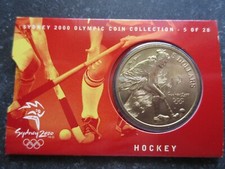 2000 Sydney Australia Olympic Hockey $5 Five Dollar Medallion in Folder